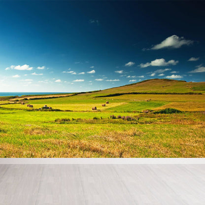 Vivolux | Große Stängel Stoppel Wandmalerei Dekor Wohnzimmer Naturszene Wandbekleidung in Lichtfarbe, Wasserdicht