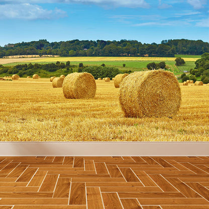 Vivolux | Große Stängel Stoppel Wandmalerei Dekor Wohnzimmer Naturszene Wandbekleidung in Lichtfarbe, Wasserdicht