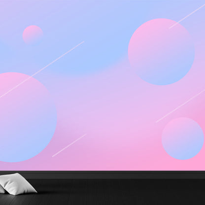 Vivolux | Geometrisch Muurbehang Zachte Kleur Moderne Stijl Wanddecoratie voor Jongeren Slaapkamer