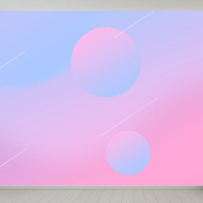 Vivolux | Geometrisch Muurbehang Zachte Kleur Moderne Stijl Wanddecoratie voor Jongeren Slaapkamer