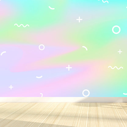 Vivolux | Geometrisch Muurbehang Zachte Kleur Moderne Stijl Wanddecoratie voor Jongeren Slaapkamer