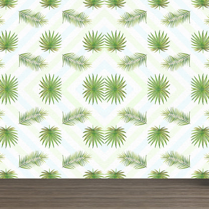 Vivolux | Tropische Bladeren Patroon Muurverf Non-woven Textuur Vlekbestendig Zachte Kleur Wandkunst voor Slaapkamer