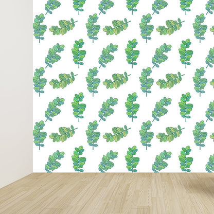 Vivolux | Tropische Bladeren Patroon Muurverf Non-woven Textuur Vlekbestendig Zachte Kleur Wandkunst voor Slaapkamer