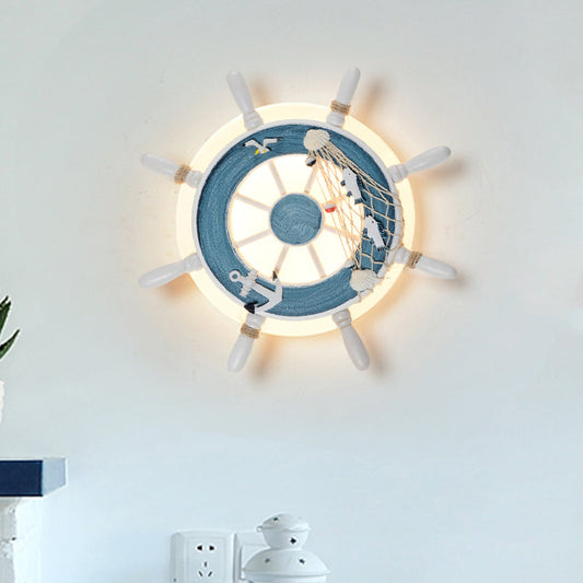 Vivolux | Rudder nachttafel wandlamp acryl LED creatieve wand sconces verlichting in lichtblauw/wit