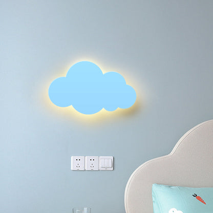 Vivolux | Cartoon LED Wandmontageverlichting Roze/Geel/Blauw Wolk Oppervlak Wandlamp met Metalic Lampenkap