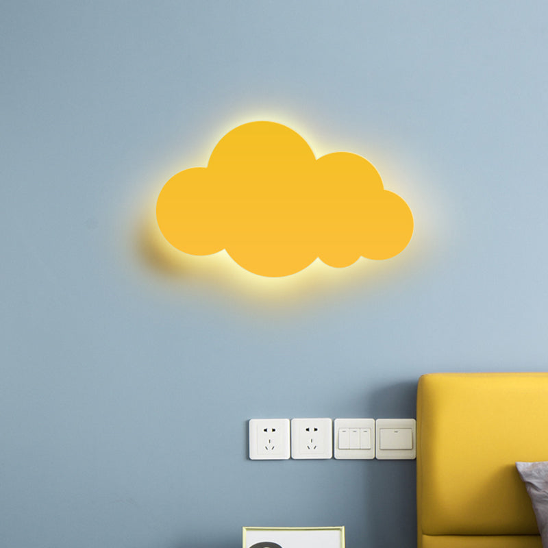 Vivolux | Cartoon LED Wandmontageverlichting Roze/Geel/Blauw Wolk Oppervlak Wandlamp met Metalic Lampenkap