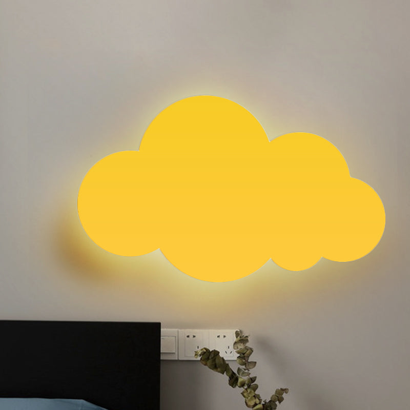 Vivolux | Cartoon LED Wandmontageverlichting Roze/Geel/Blauw Wolk Oppervlak Wandlamp met Metalic Lampenkap