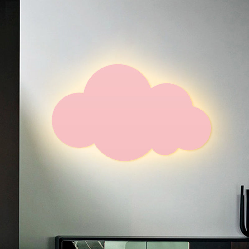 Vivolux | Cartoon LED Wandmontageverlichting Roze/Geel/Blauw Wolk Oppervlak Wandlamp met Metalic Lampenkap