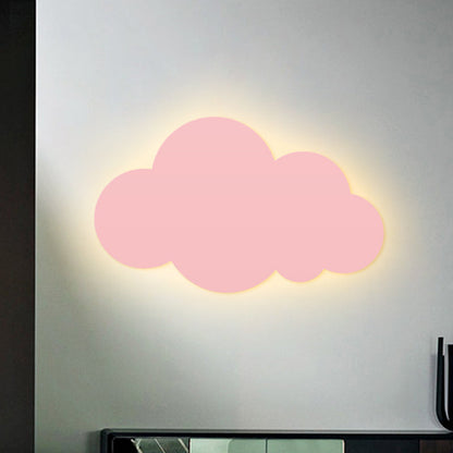 Vivolux | Cartoon LED Wandmontageverlichting Roze/Geel/Blauw Wolk Oppervlak Wandlamp met Metalic Lampenkap