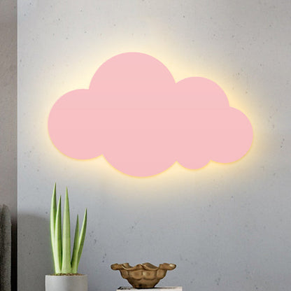 Vivolux | Cartoon LED Wandmontageverlichting Roze/Geel/Blauw Wolk Oppervlak Wandlamp met Metalic Lampenkap