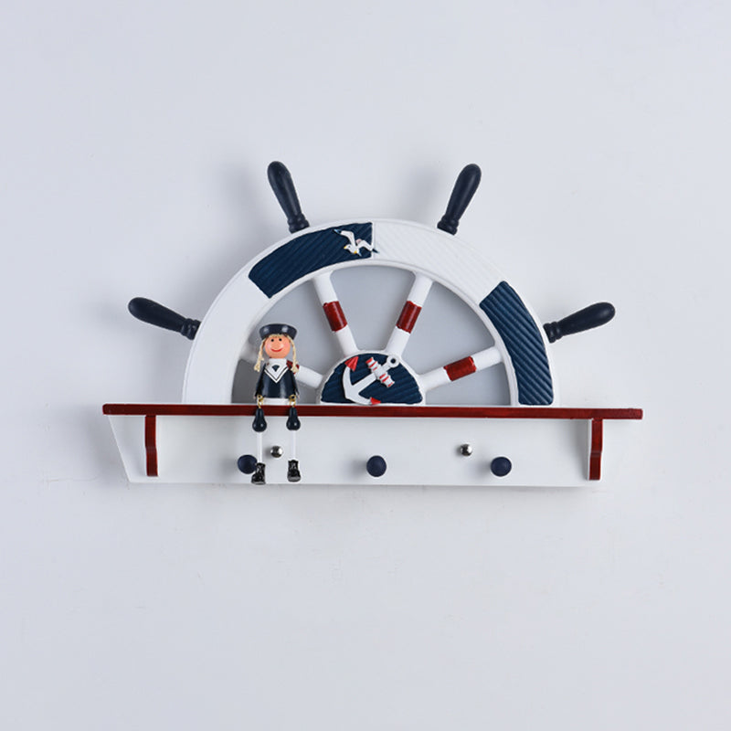 Vivolux | Houten roer Flush Mount Wandlamp Mediterrane LED Wandverlichting Ideeën met Cartoon Zeeman Decor in Blauw