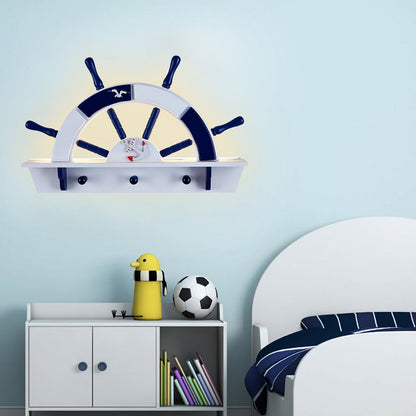 Vivolux | Kinderstil Halbruders Wandlampe Metall Babyzimmer LED Wandmontage Leuchte in Blau und Weiß