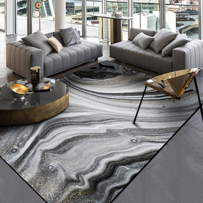 Vivolux | Modernistische Decoratie Tapijt Zwart Abstract Tapijt Polyester Wasbaar Antislip Huisdiervriendelijk Gebiedtapijt