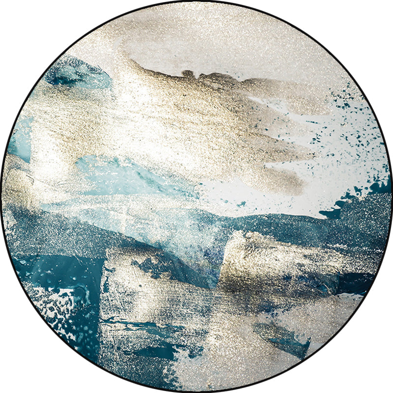 Vivolux | Blauer industrieller Teppich Polyester abstraktes Sterne-Muster Teppich haustierfreundlich waschbar rutschfester Teppich für das Schlafzimmer