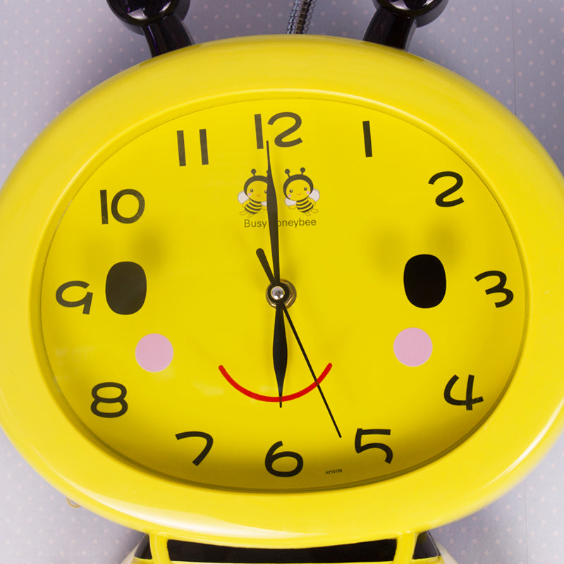 Vivolux | Gelbe Uhr Bienen Wandlampe 1 Licht Cartoon Kunststoff Wandleuchte für Jungen Mädchen Schlafzimmer