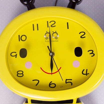 Vivolux | Gelbe Uhr Bienen Wandlampe 1 Licht Cartoon Kunststoff Wandleuchte für Jungen Mädchen Schlafzimmer