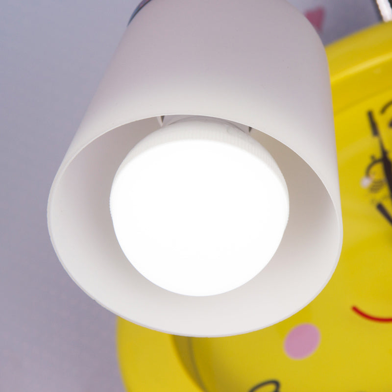 Vivolux | Gelbe Uhr Bienen Wandlampe 1 Licht Cartoon Kunststoff Wandleuchte für Jungen Mädchen Schlafzimmer