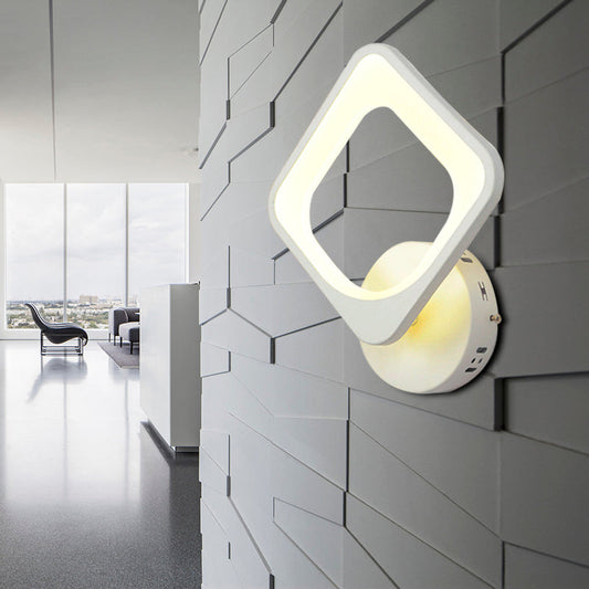 Vivolux | Vierkante Wandlamp Eenvoudige Stijl Acryl Wandlamp in Wit voor Trapgang