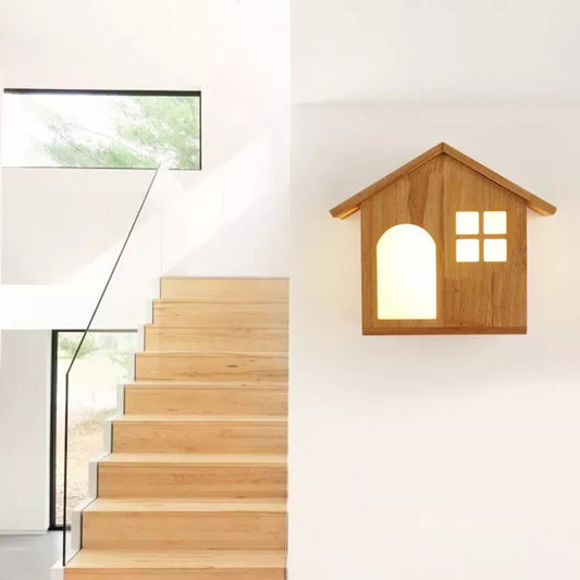 Vivolux | Wood House Wandlamp Trap Woonkamer Hedendaagse Sconces Lamp in Beige