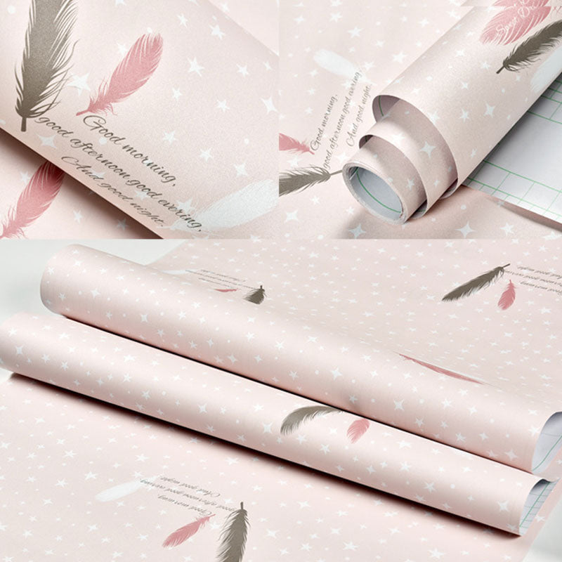 Vivolux | Cartoon patroon wandbekleding in roze en blauw jongens- of meisjeskamer behangrol, 64,6 vierkante voet.