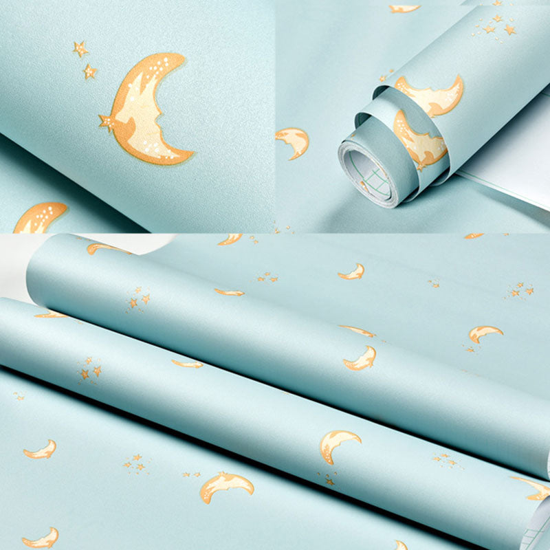 Vivolux | Cartoon patroon wandbekleding in roze en blauw jongens- of meisjeskamer behangrol, 64,6 vierkante voet.