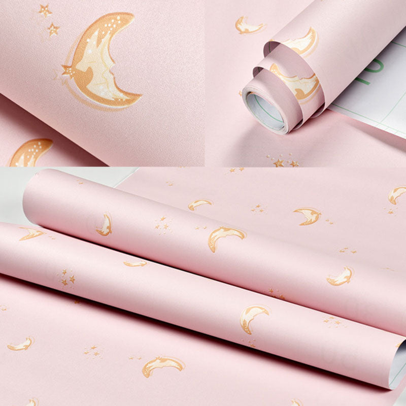 Vivolux | Cartoon patroon wandbekleding in roze en blauw jongens- of meisjeskamer behangrol, 64,6 vierkante voet.