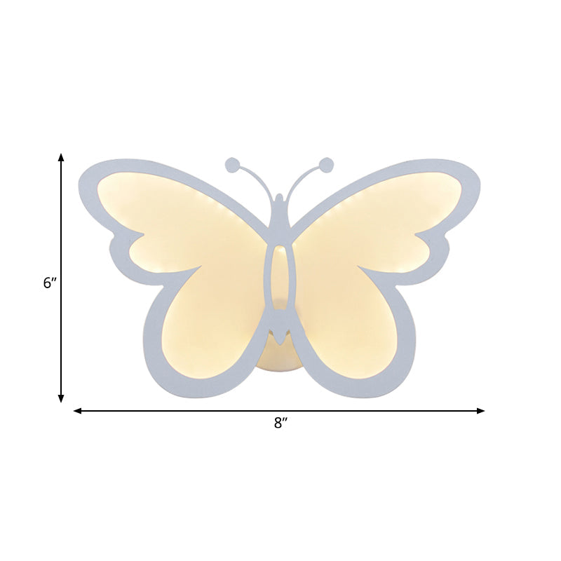 Vivolux | Kinder Wandschalen Weiße Schmetterlingsform Acryl Wandleuchte für Schlafzimmer Esszimmer
