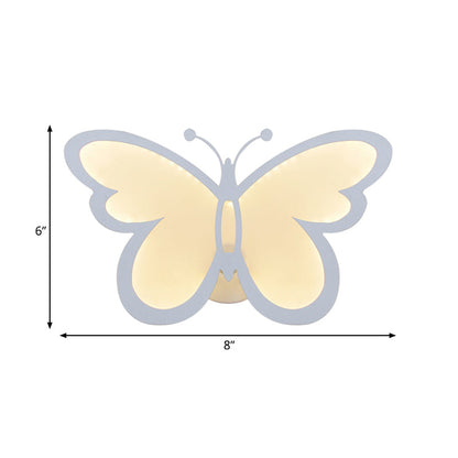 Vivolux | Kinder Wandschalen Weiße Schmetterlingsform Acryl Wandleuchte für Schlafzimmer Esszimmer