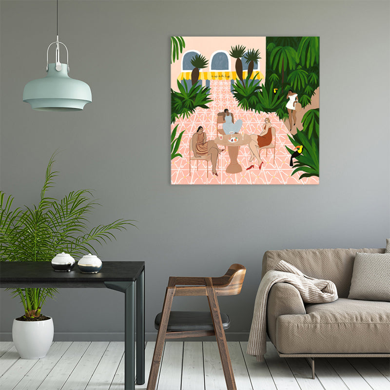 Vivolux | Hängende Figur Wandkunst Druck Unterhaltung Texturiert Leinwand in Sanften Farben für Raum