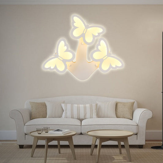 Vivolux | Acryl Schmetterling Wandlicht Foyer Wohnzimmer Romantische Wandleuchte in Weißer Ausführung