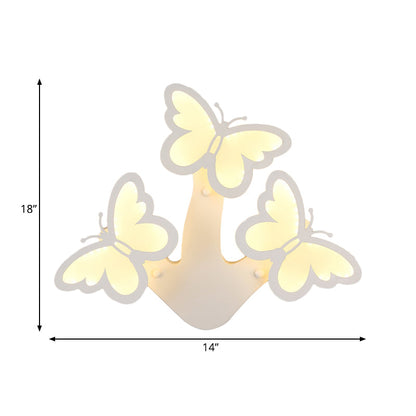 Vivolux | Acryl Schmetterling Wandlicht Foyer Wohnzimmer Romantische Wandleuchte in Weißer Ausführung