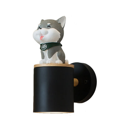 Vivolux | Zylinder Studium Zimmer Wandleuchte mit Doggy Deco Harz 1 Kopf Tier Wandleuchte