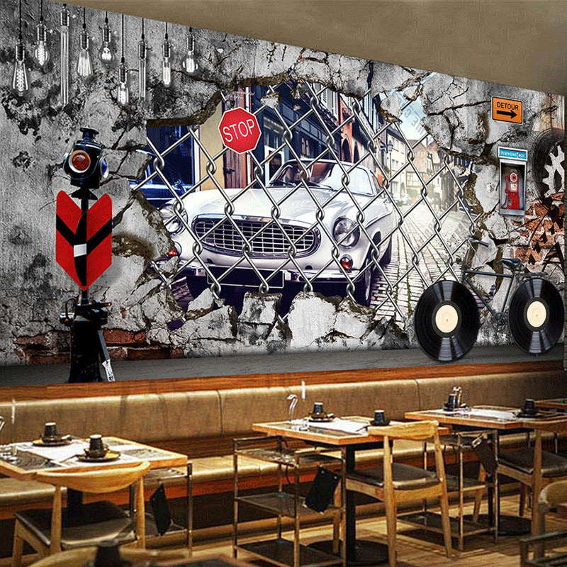 Vivolux | Dekorative 3D Visual Wandtapete Vliesstoff Retro Wandverkleidung für das Wohnzimmer