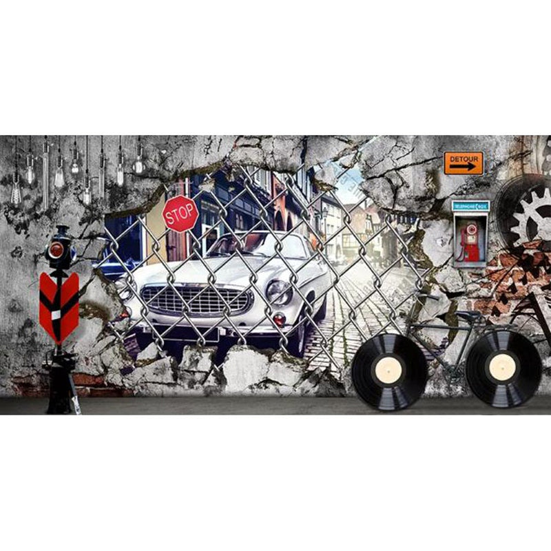 Vivolux | Dekorative 3D Visual Wandtapete Vliesstoff Retro Wandverkleidung für das Wohnzimmer