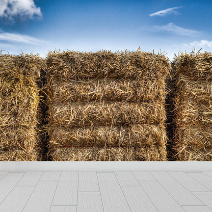 Vivolux | Moderne Scenery Gestapelde Hooi Muur Donkere Kleur Vlekbestendige Wanddecoratie voor Slaapkamer