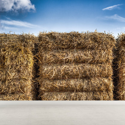 Vivolux | Moderne Scenery Gestapelde Hooi Muur Donkere Kleur Vlekbestendige Wanddecoratie voor Slaapkamer