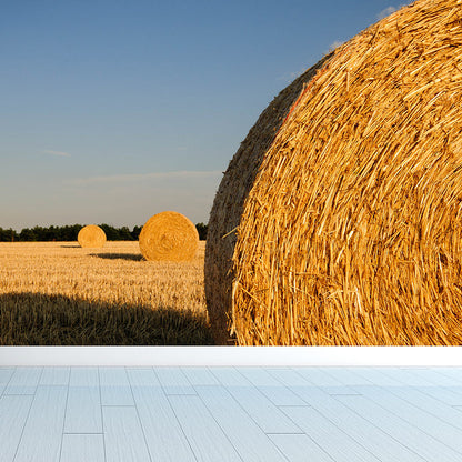 Vivolux | Farmland Heuballen Wandtapete Zeitgenössisches Vliesbehang Wanddekoration für Zuhause
