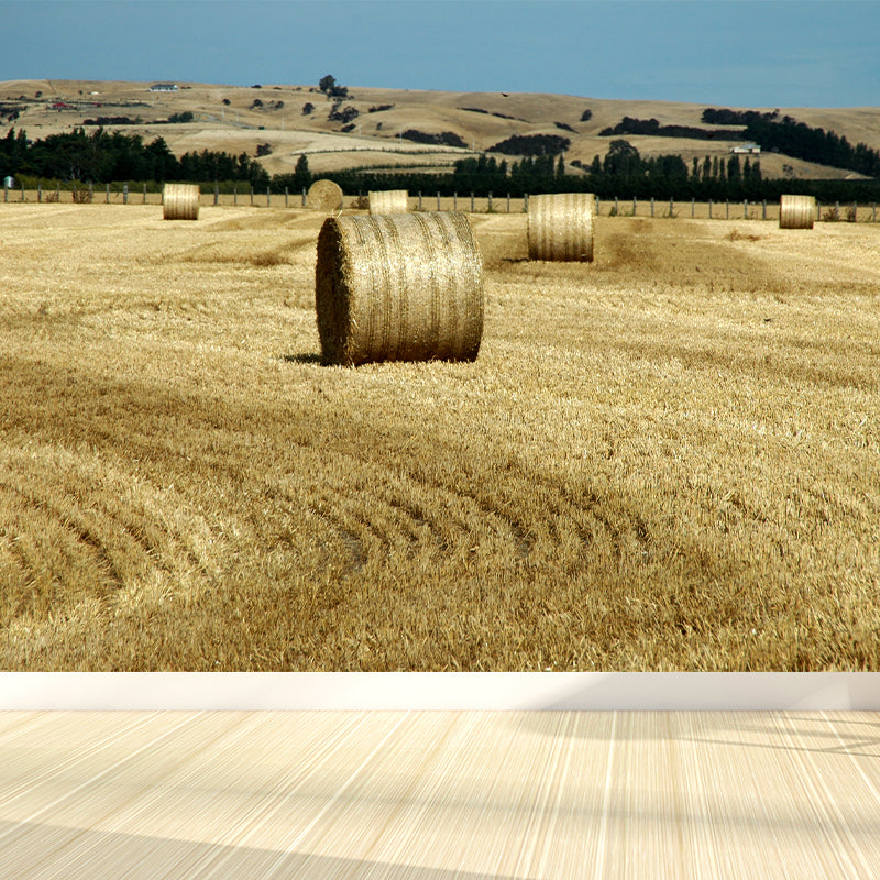 Vivolux | Farmland Heuballen Wandtapete Zeitgenössisches Vliesbehang Wanddekoration für Zuhause