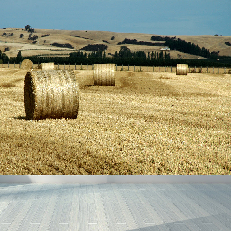 Vivolux | Farmland Heuballen Wandtapete Zeitgenössisches Vliesbehang Wanddekoration für Zuhause