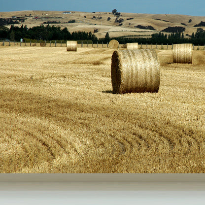 Vivolux | Farmland Heuballen Wandtapete Zeitgenössisches Vliesbehang Wanddekoration für Zuhause