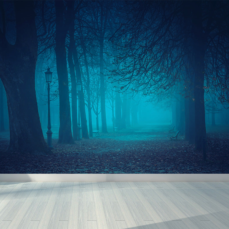 Vivolux | Cloudrijke boslandschap muur tattoo hedendaagse non-woven wandbedekking in zachte kleuren