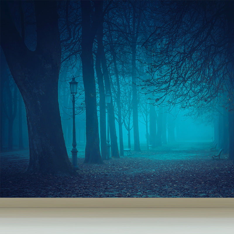 Vivolux | Cloudrijke boslandschap muur tattoo hedendaagse non-woven wandbedekking in zachte kleuren