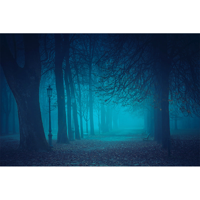 Vivolux | Cloudrijke boslandschap muur tattoo hedendaagse non-woven wandbedekking in zachte kleuren