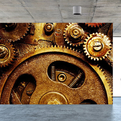 Vivolux | Dunkle Farbgear Tapete Mural Metall Steampunk Wasserabdichtung Wandkunst für Garage