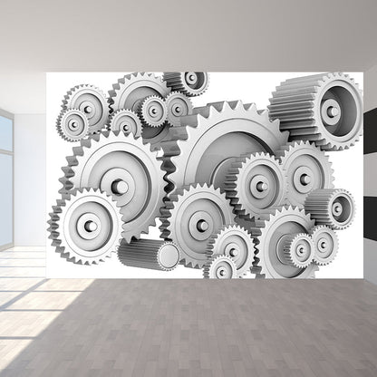 Vivolux | Dunkle Farbgear Tapete Mural Metall Steampunk Wasserabdichtung Wandkunst für Garage