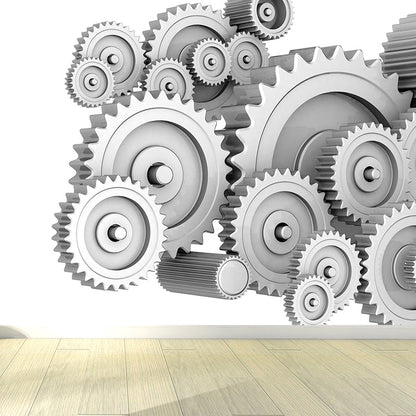 Vivolux | Dunkle Farbgear Tapete Mural Metall Steampunk Wasserabdichtung Wandkunst für Garage