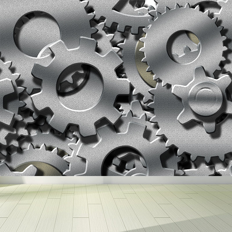 Vivolux | Dunkle Farbgear Tapete Mural Metall Steampunk Wasserabdichtung Wandkunst für Garage