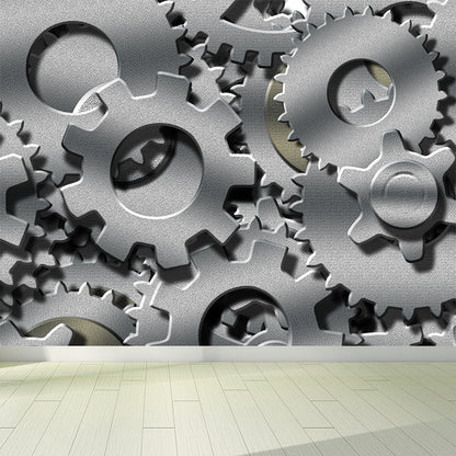 Vivolux | Dunkle Farbgear Tapete Mural Metall Steampunk Wasserabdichtung Wandkunst für Garage