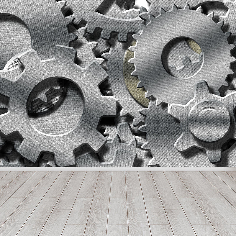 Vivolux | Dunkle Farbgear Tapete Mural Metall Steampunk Wasserabdichtung Wandkunst für Garage