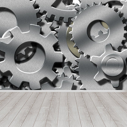 Vivolux | Dunkle Farbgear Tapete Mural Metall Steampunk Wasserabdichtung Wandkunst für Garage